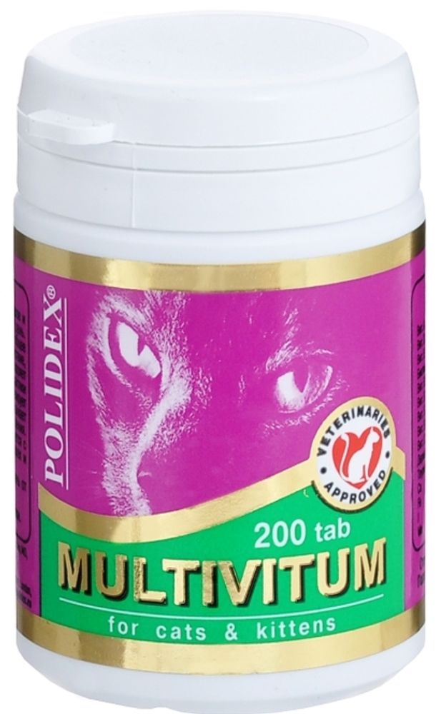 Витамины POLIDEX &quot;Multivitum Plus&quot; для кошек профилактика авитоминоза 200 шт.