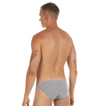 Серые меланжевые мужские трусы-слипы с низкой посадкой (Размер: M) (Цвет: серый)