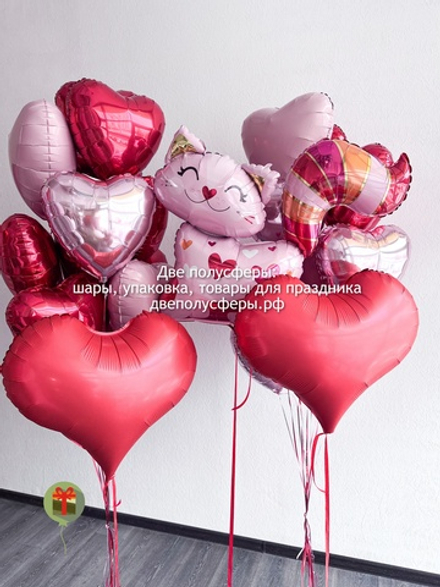 Набор шаров Сердечный котик