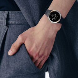 DECATHLON W900 Electronic Movement Rubber Strap Watch Men"s Watches Black Dial