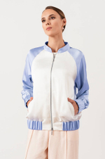 1860 Жакет женский (голубой / молочный)