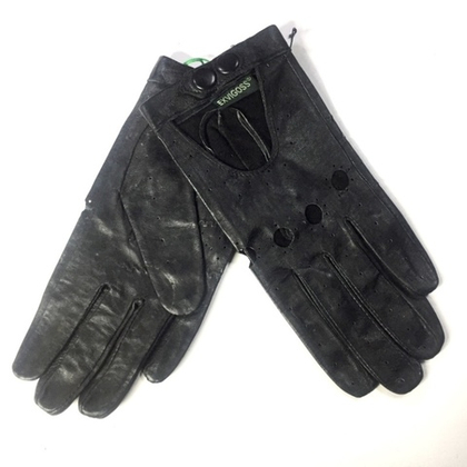 Перчатки женские кожаные Exvigoss черные перф.