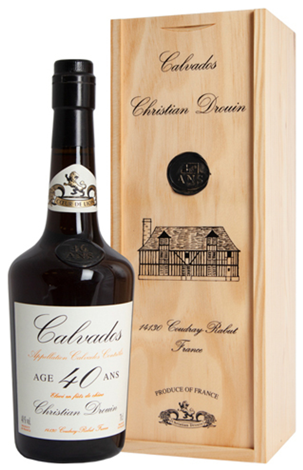 Кальвадос Christian Drouin Calvados 40 ans п/уп (дерево), 0.7 л