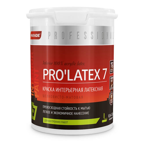 В/д PARADE Е7 (аналог R7) интерьер.латекс.бел.шелк-мат.база С 0,9л