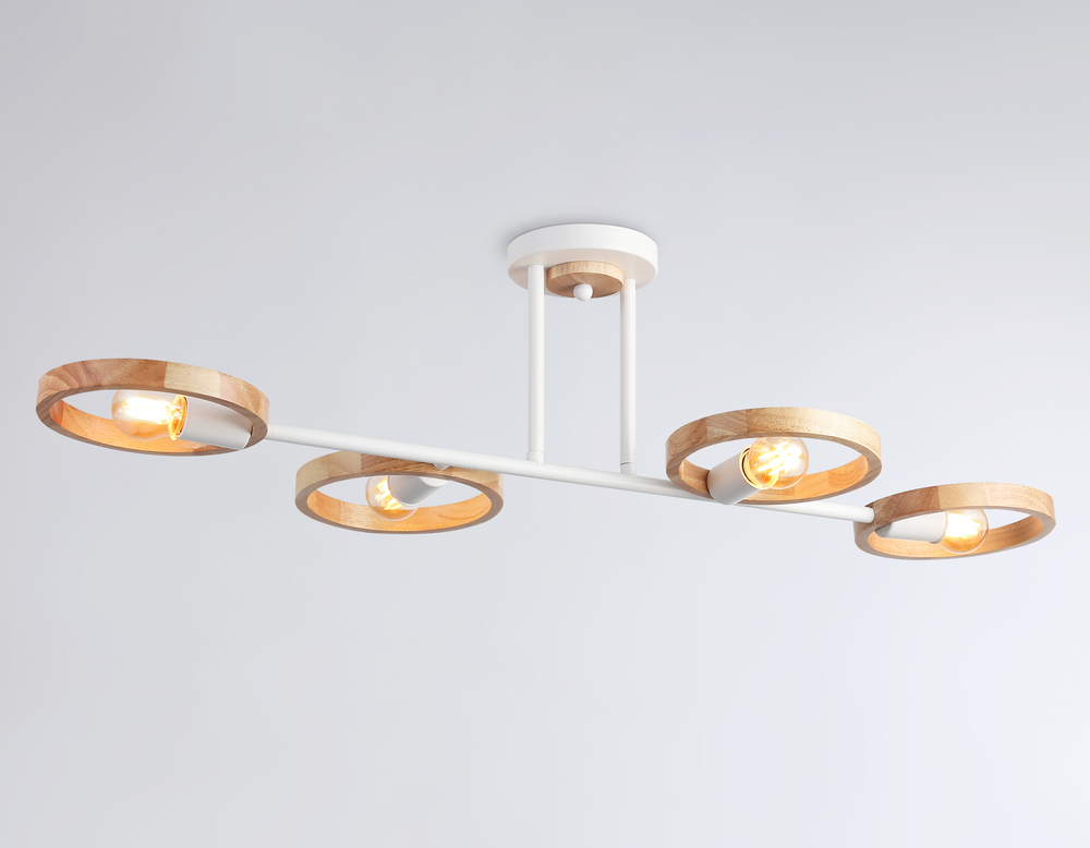 TR8247/4 WH/LWD белый/светлое дерево E27/4 max 40W 840*360*220