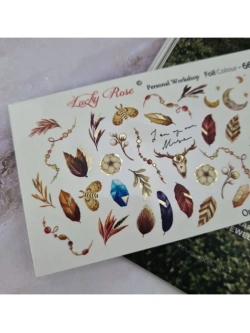 Lucky Rose Слайдеры наклейки для длинных ногтей Foil 066