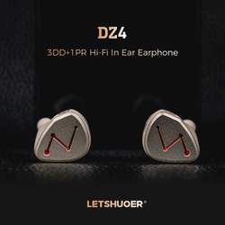 Наушники проводные Letshuoer DX1, без микрофона, внутриканальные, 4.4 мм