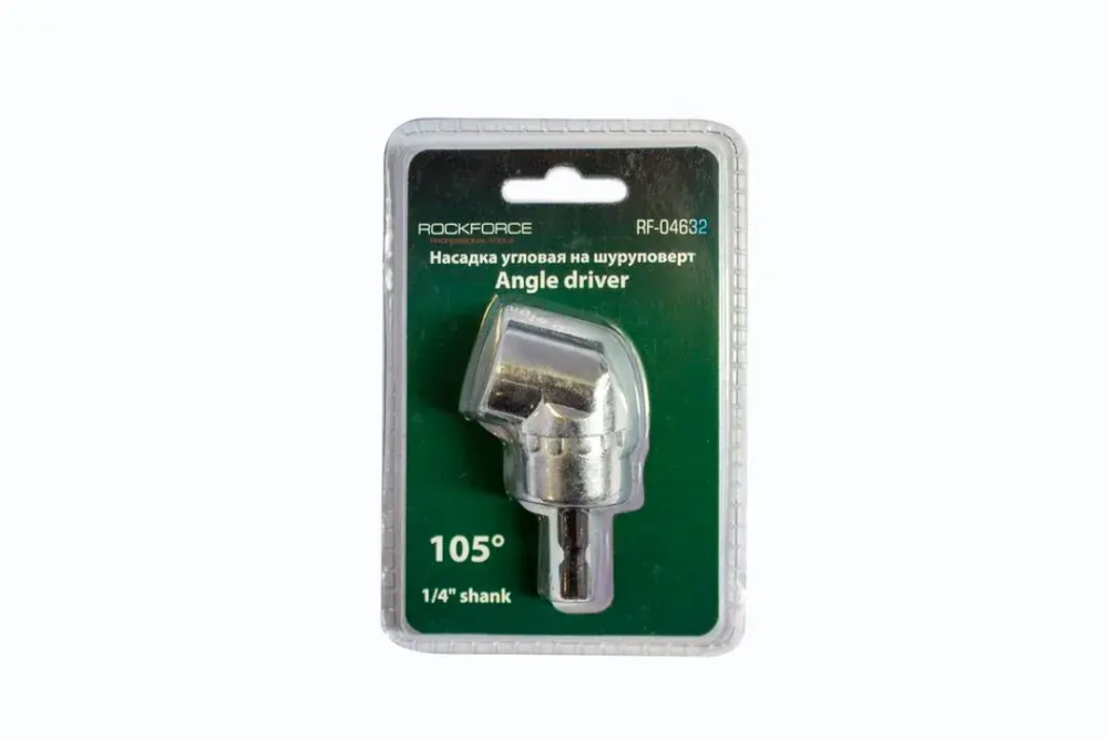 Адаптер-переходник угловой для шуруповерта 1/4''(F),в блистере RockForce RF-04632