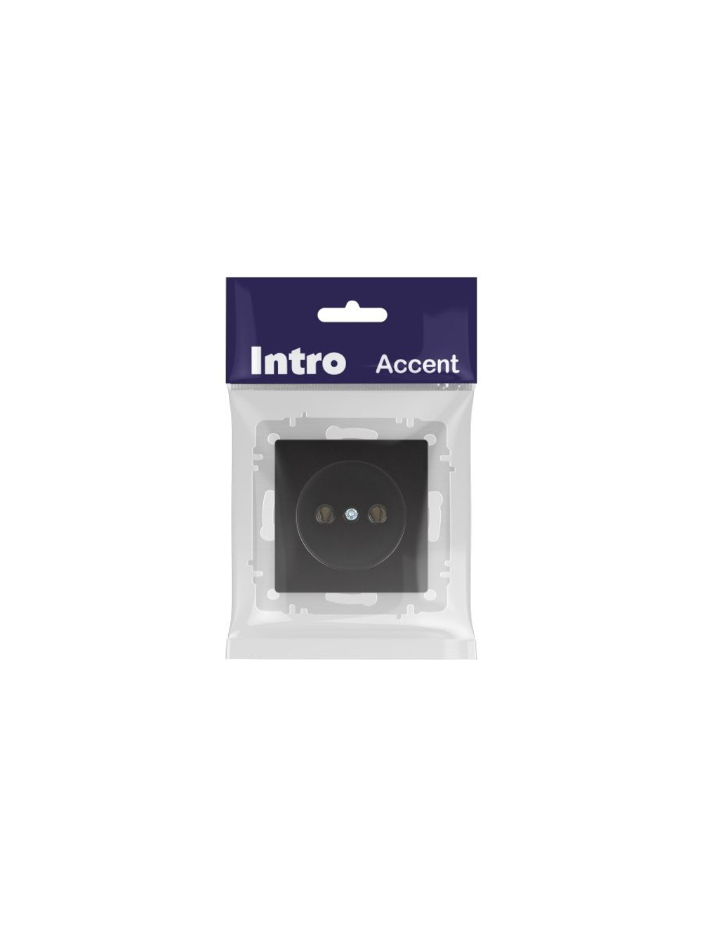 Розетка 1-м СП Accent 6-201-05 16А IP20 250В 2P антрацит Intro Б0063665