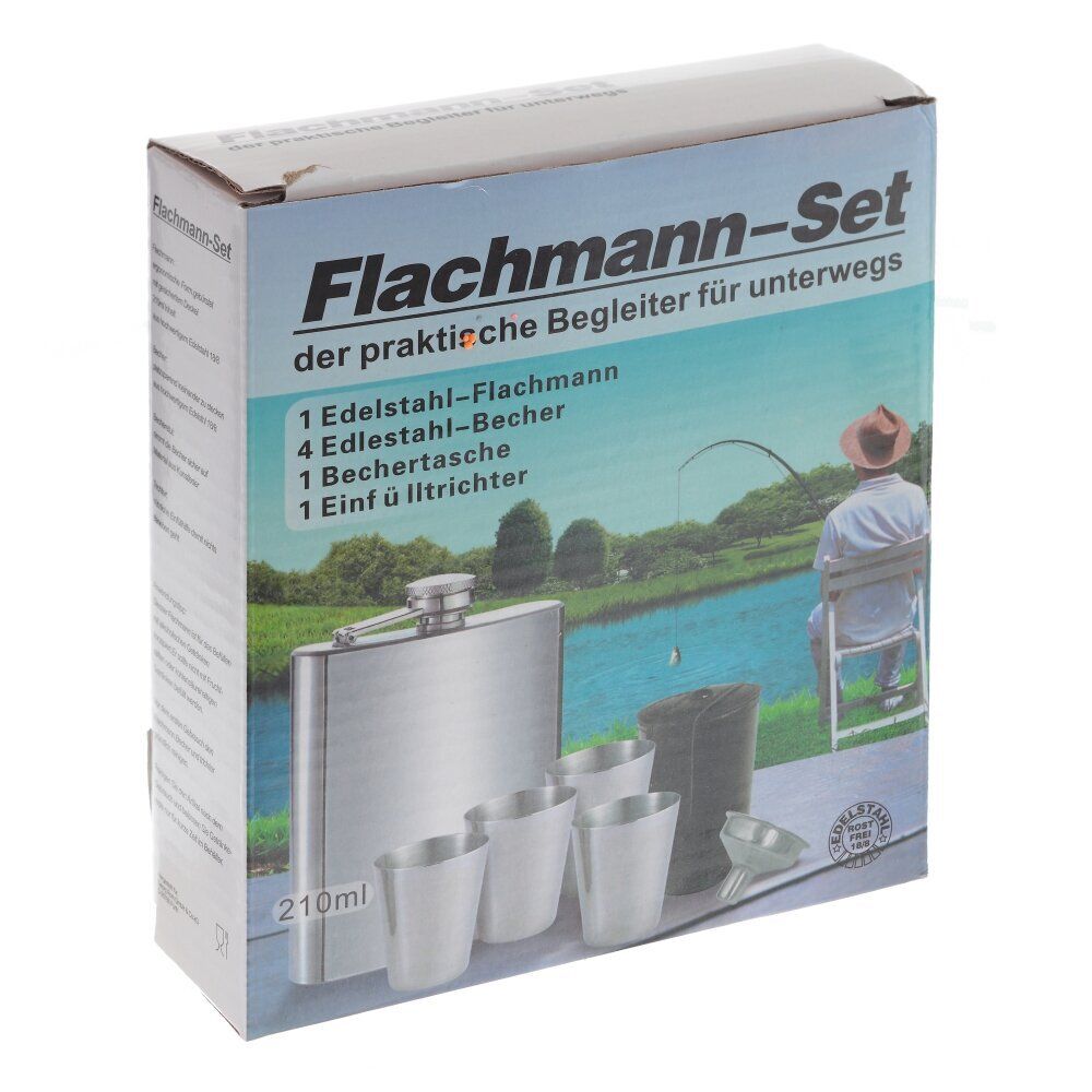 GAEM Набор из 6-ти предм.:, фляжка 200 мл, 4 стопки 50 мл, воронка, L15,5 W4,5 H18 см