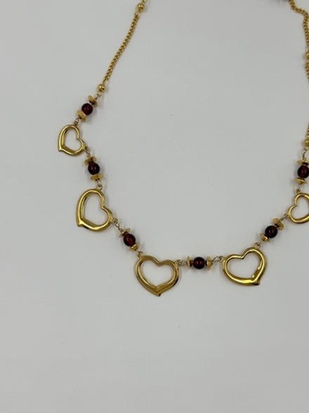 Колье с сердечками