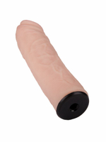 Черный пояс-трусики с двумя телесными насадками Экзотик-Linda - 15,2 и 10 см. (Цвет: телесный с черным)