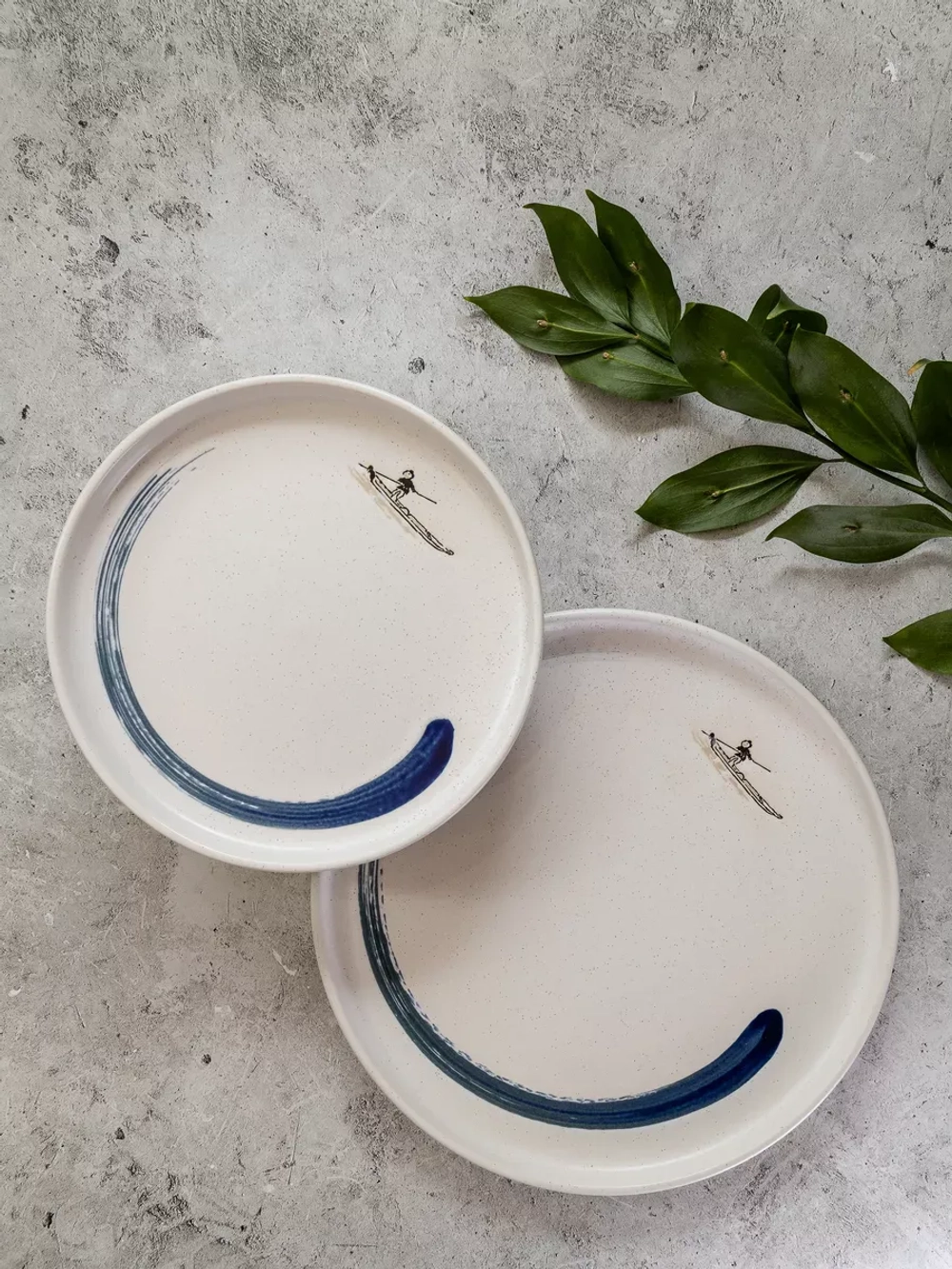 Набор 2 шт тарелок с бортиком, 20 см, Серфер