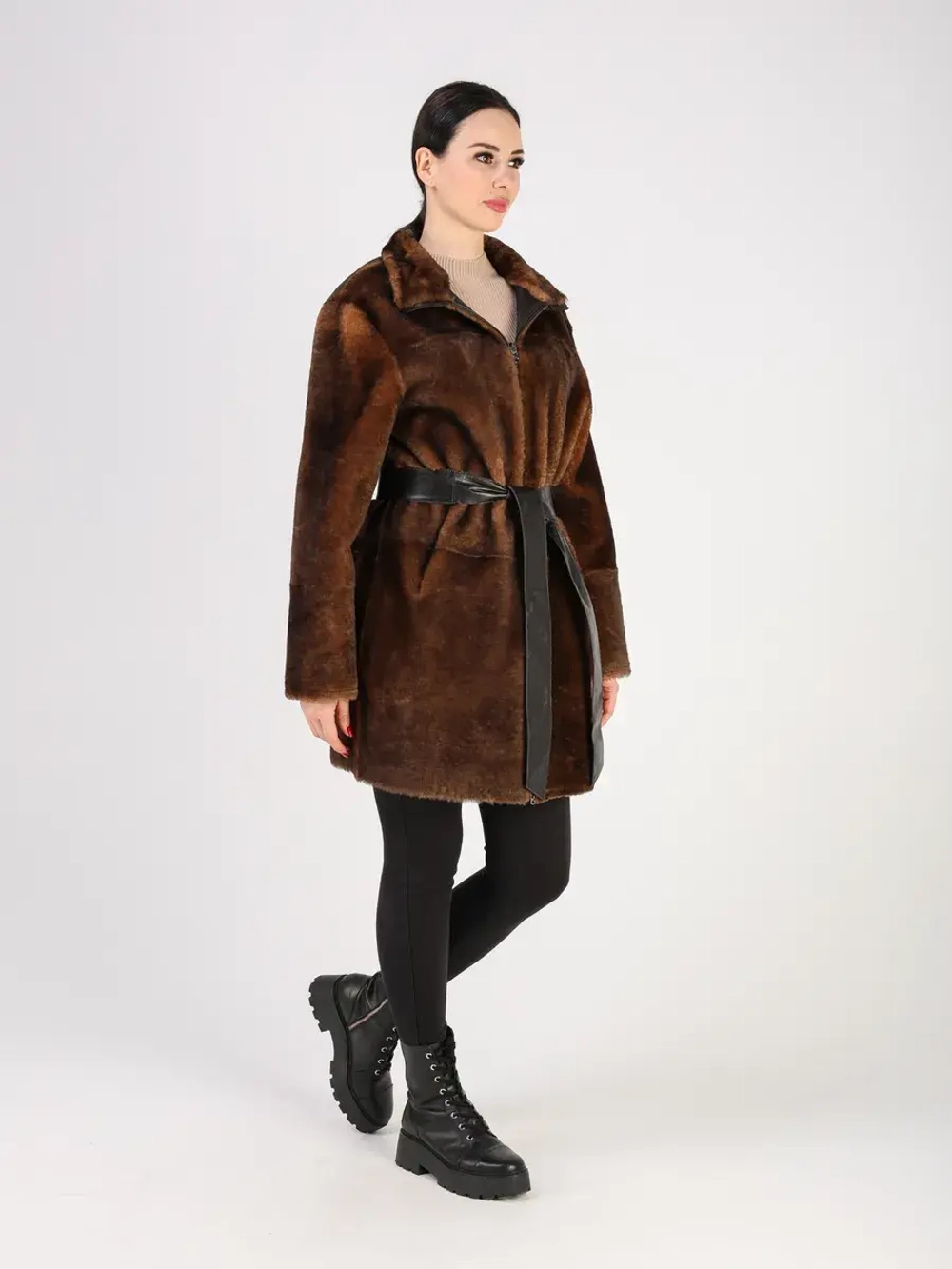 Дубленка зимняя шуба натуральная двухсторонняя