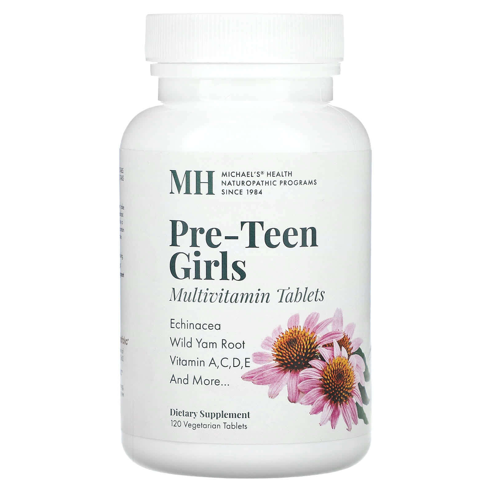 Michael's Health, Pre-Teen Girls, ежедневные поливитамины, 120 вегетарианских таблеток