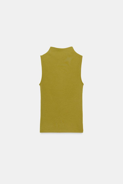 ZARA ТОП БЕЗ РУКАВОВ, ОЛИВКОВЫЙ