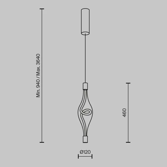 Подвесной светильник Виток / Loop 3000К 14Вт Maytoni mod290pl-l14bs3k