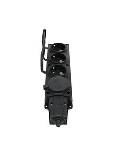 Колодка удлинителя 4-м MultiSet 16А 250В IP44 с заземл. каучук черн. SE MST4104BK