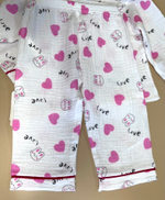 Пижама муслиновая для девочки с длинным рукавом