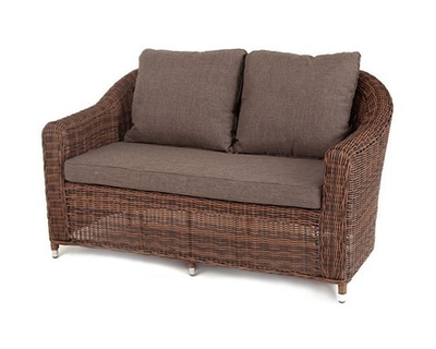 Прямой диван Кон Панна, двухместный, коричневый Арт.: YH-C2808W brown