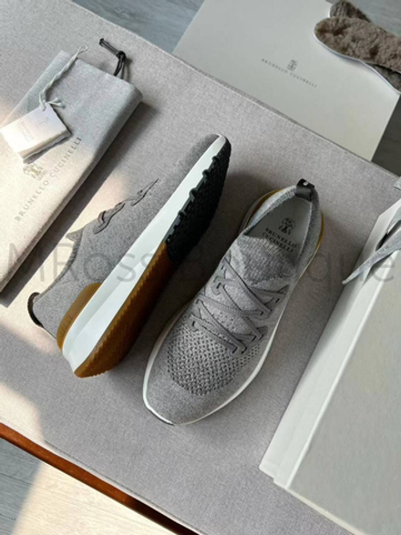 Мужские кроссовки Brunello Cucinelli светло-серого цвета