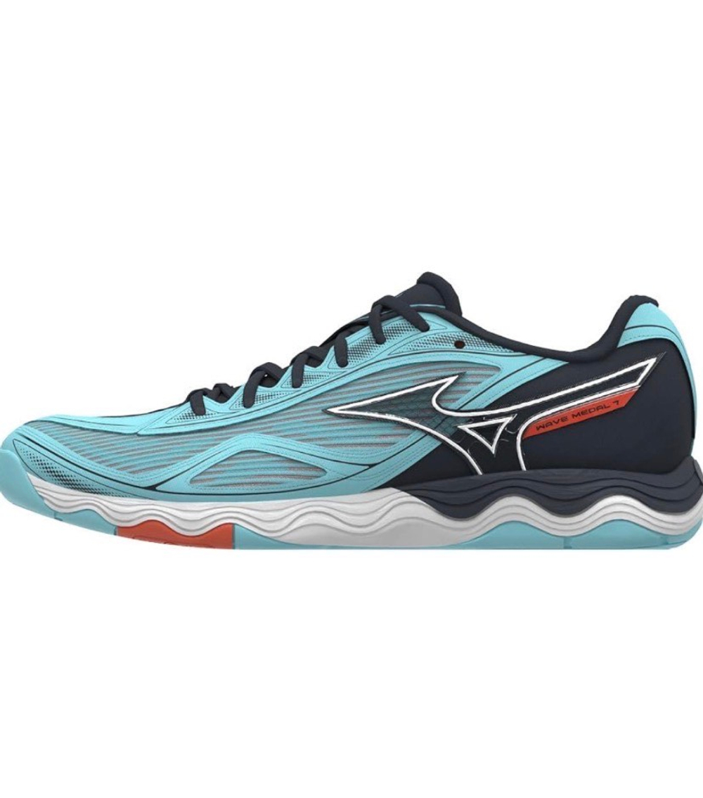 MIZUNO, WAVE MEDAL 7, Table Tennis, Turquoise/CBlue/Soleil, WOMEN, US 5,5 /EUR 37 /UK 4,5 /СМ 23,5