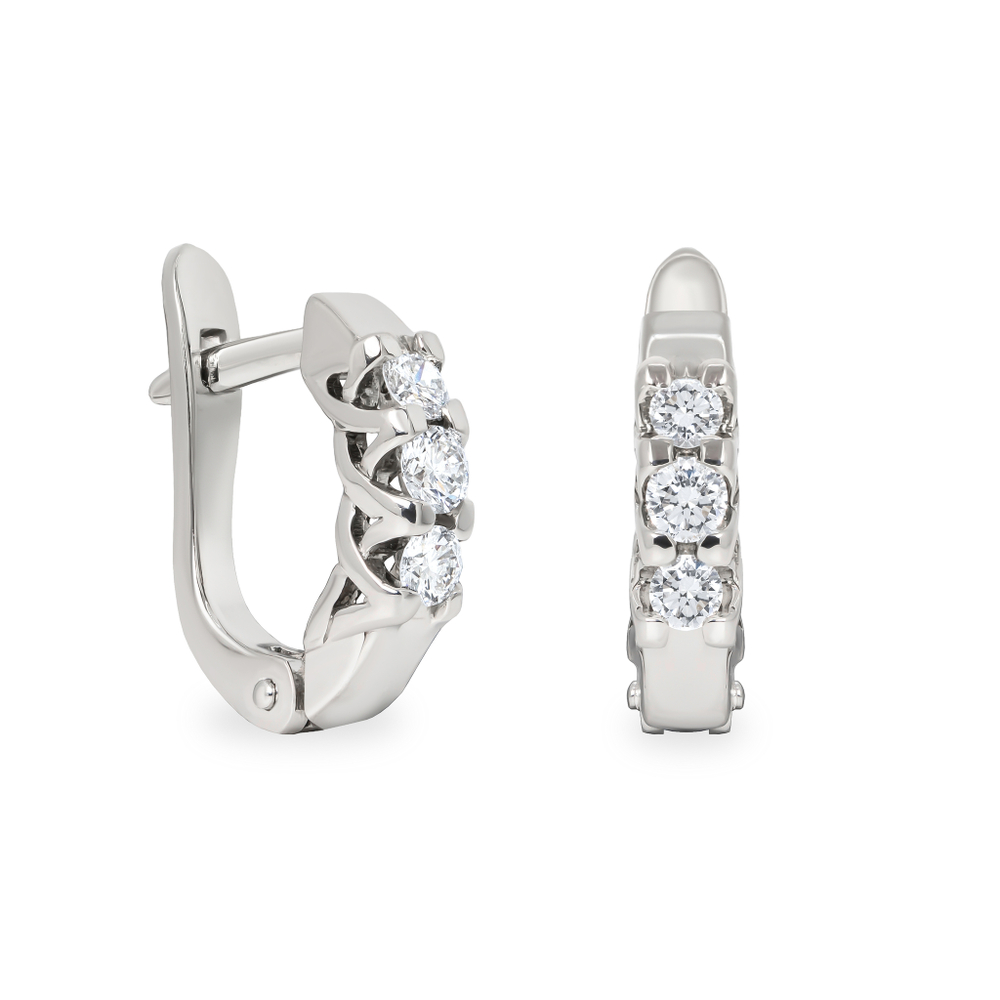 Серьги из белого золота 585 пробы с бриллиантами ш/к 2000000926643
