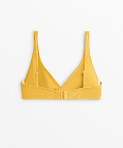 OYSHO Топ бикини с перекрещенными бретельками Piqué, желтый
