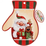 Подставка под горячее керамика «Варежка» 20*25см «Дедушка Мороз с Оленем»