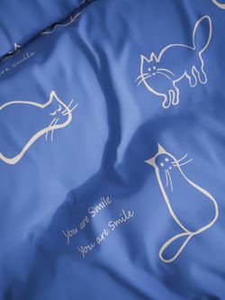 Простынь на резинке перкаль Сказка "Котики на сиреневом" 140x200 см