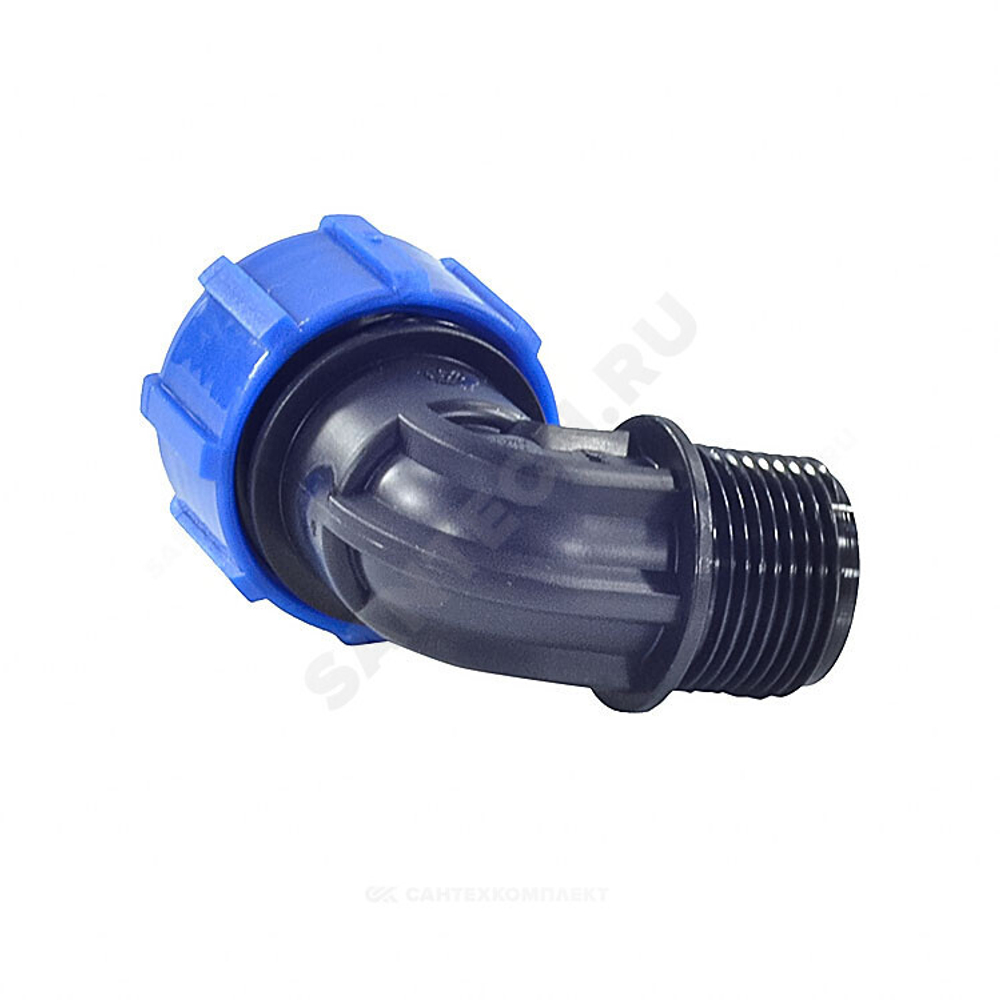 Отвод компрессионный ПЭ Дн 20х3/4"х90гр ВР Ру16 RTP (РосТурПласт) 11536