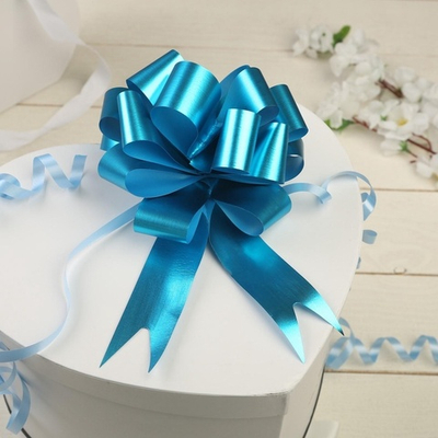 Подарочный бант - шар №3, простой, голубой, для упаковки подарков