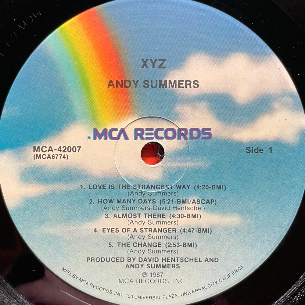 Andy Summers ‎– XYZ (США 1987г.)