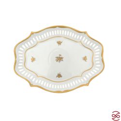 Фруктовница на ножке Queen's Crown Золотая роза 27 см