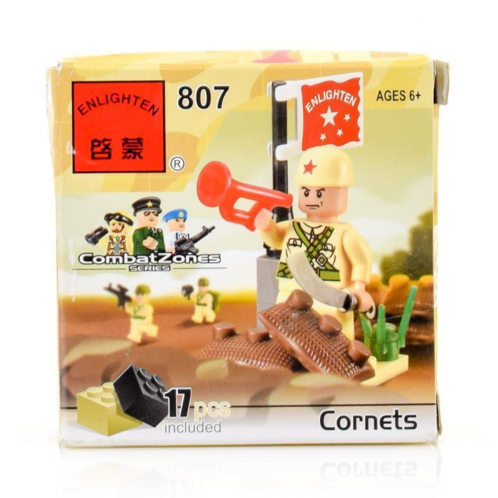 Конструктор блочный Брик Военный, 17эл. коробка