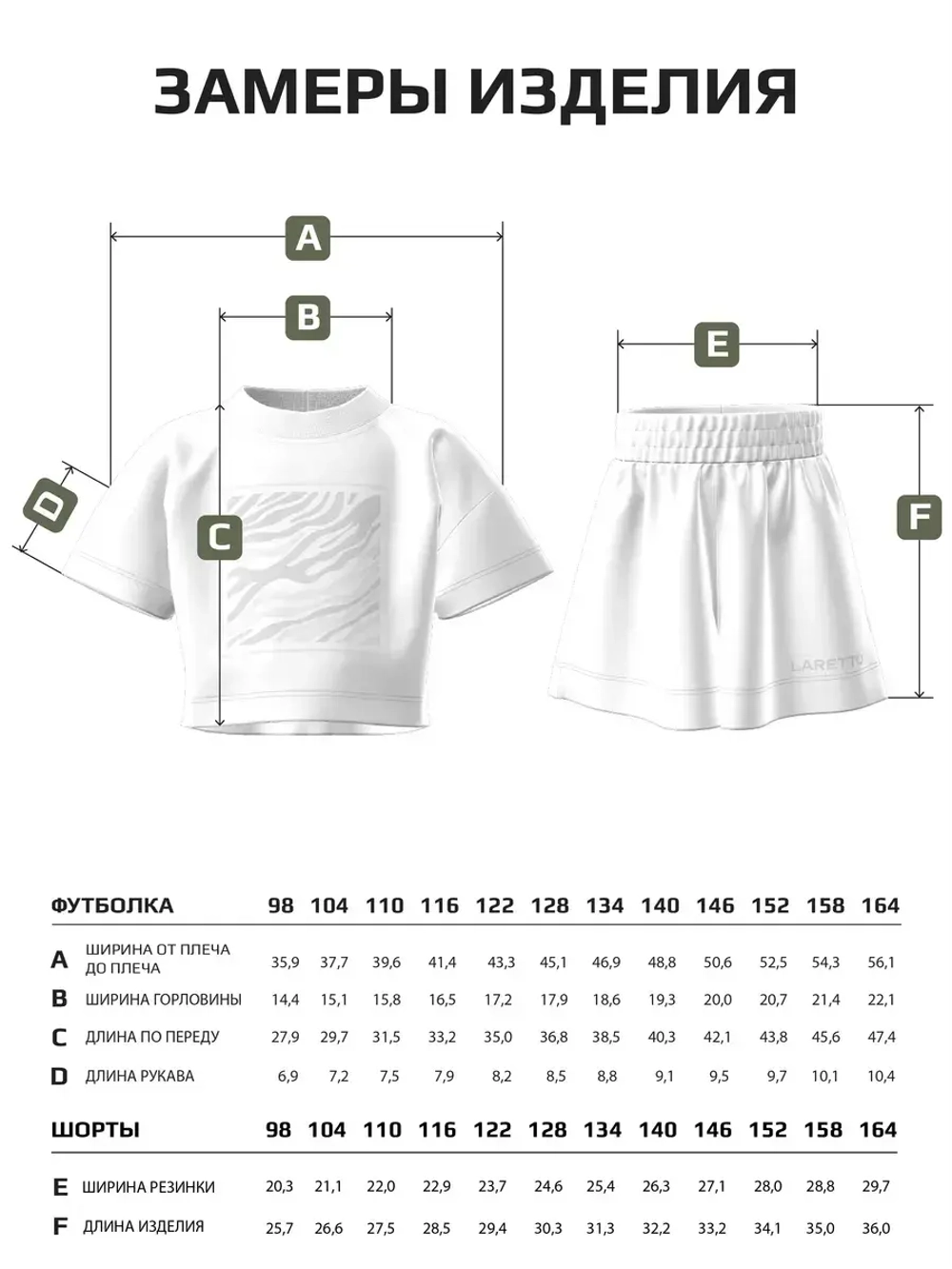Костюм для девочки, футболка и шорты