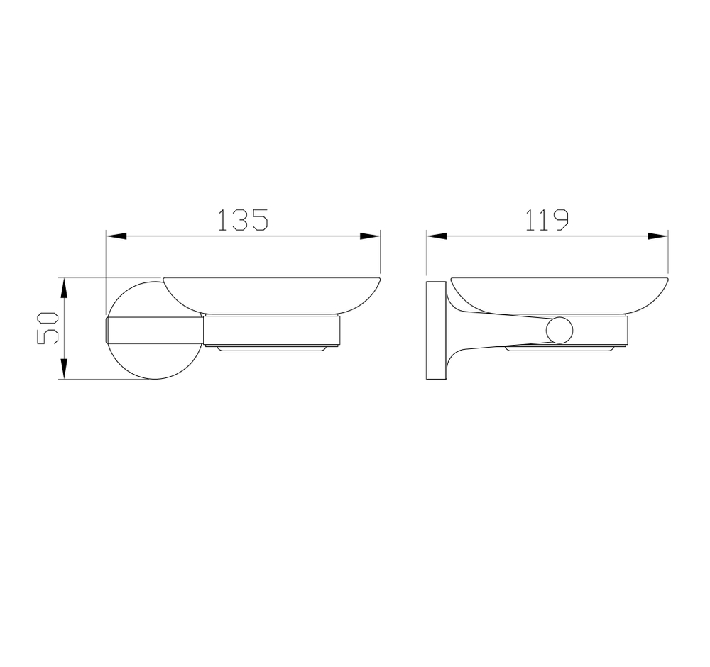 Мыльница с держателем WONZON & WOGHAN SIMPLE, Брашированное золото (WW-6522-BG)