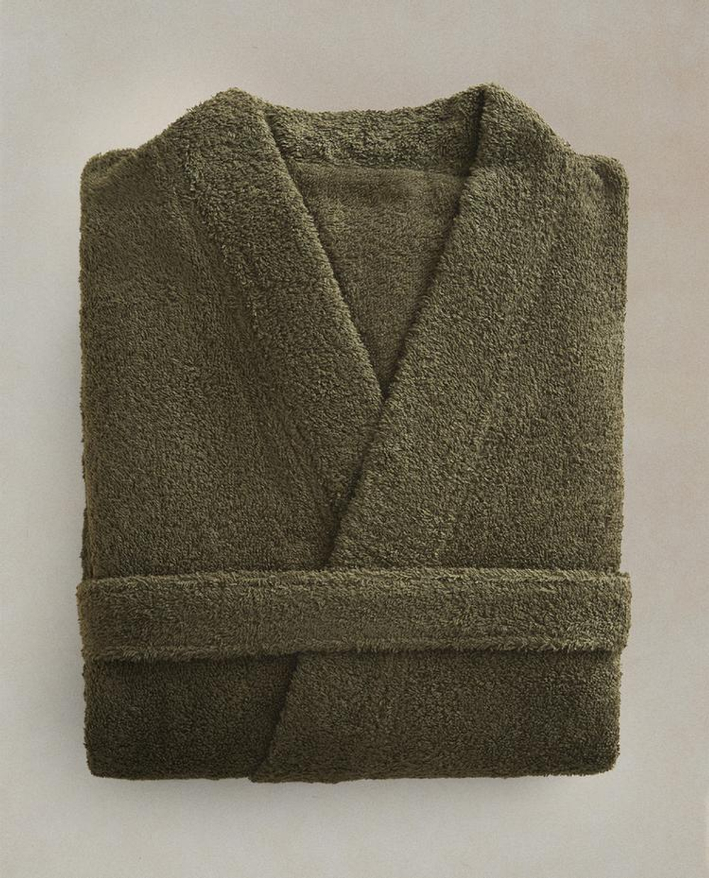 ZARA HOME ХЛОПКОВЫЙ ХАЛАТ, ХАКИ