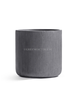 Кашпо TREEZ ERGO - серия Jet - Цилиндр - Дымчато-серый бетон