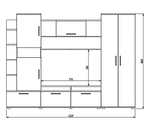 Гостиная Дакота Дуб Молочный 8622 / Венге 0854 253*52*184 см, Дуб Молочный, Венге   Фиеста