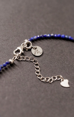 ХХХ Браслет на ногу "Memo about Wealth" из лазурита, на замочке серебро 925