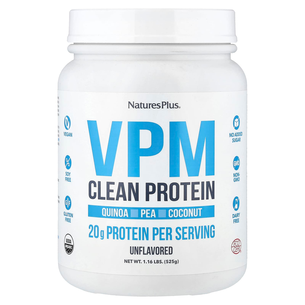 NaturesPlus, VPM Clean Protein, без добавок, 525 г (1,16 фунта)