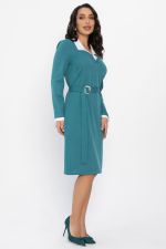 Платье с воротничком Деловой стиль (бирюзовое) П14558-12М LT Collection