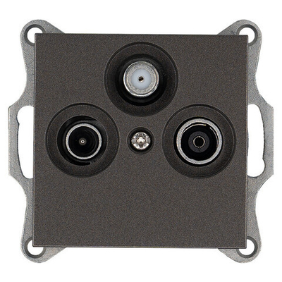 Розетка TV+FM+SAT Φ9.5mm оконечная с накладкой, цвет Мокко