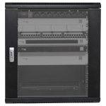 Шкаф настенный 19" TERACOM PRO 12U 600x450 мм дверь стеклянная с замком-ручкой чёрный