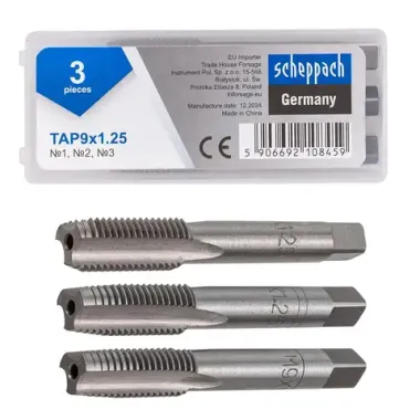 Метчик M9x1,25 (3шт) Scheppach Sch-TAP9x1,25