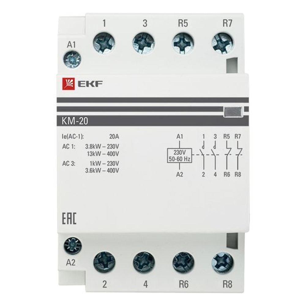 Контактор модульный КМ 20А 2NО+2NC (3 мод,) EKF PROxima