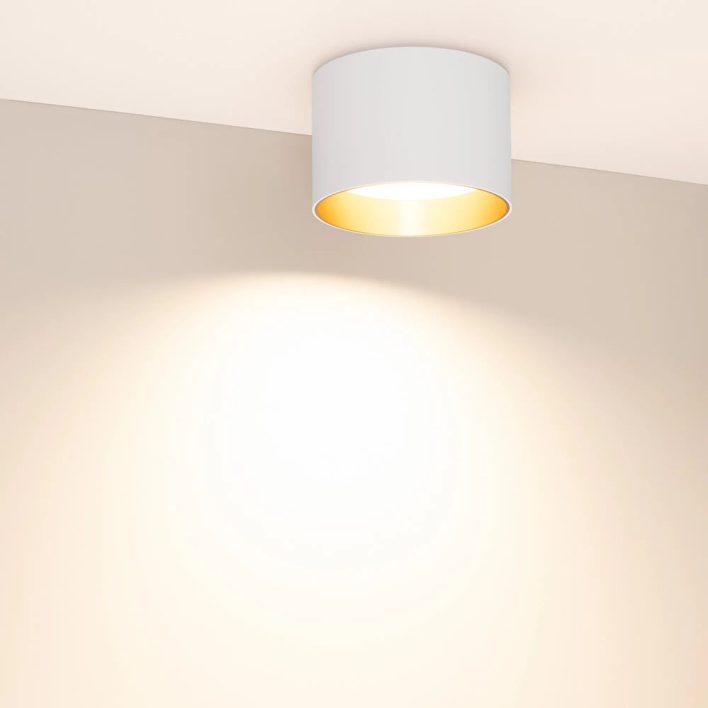 Светильник SP-BISCOTTO-R120-12W Warm3300-MIX (WH-GD, 80 deg, 230V) (Arlight, IP54 Металл, 5 лет) 054914