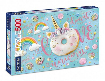 Пазлы 500 элементов 480*330мм. "LUX. Sweet unicorn" мат.лам., 3Dфольга, Premium