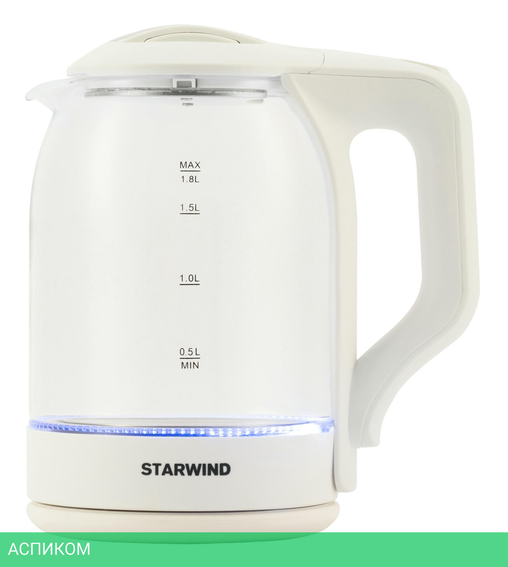 Электрочайник StarWind SKG1056 белый/прозрачный